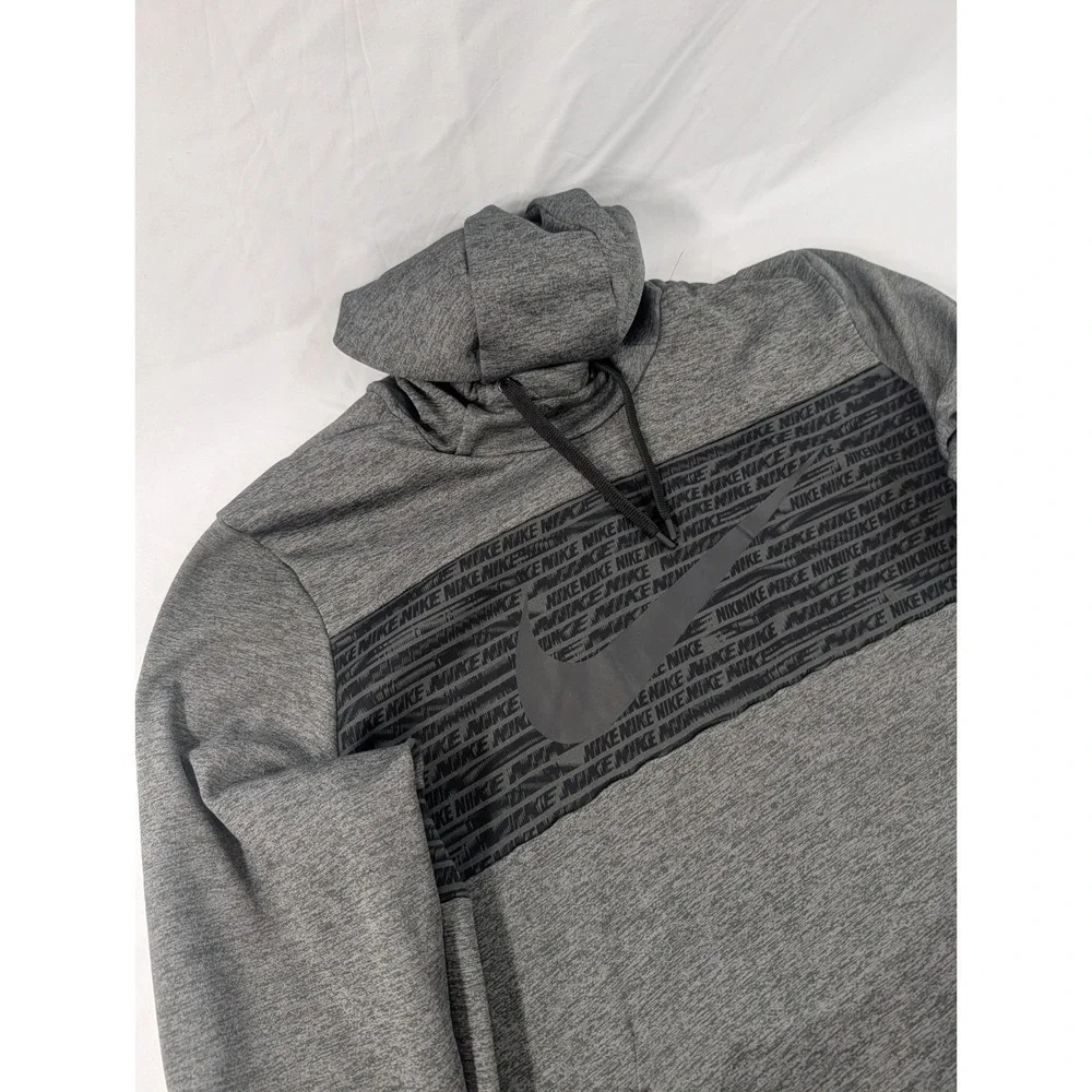 Nike Therma-Fit Camo Hoodie Men 2XL Gray Black Volt Swoosh French Terry Interior